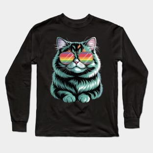 Sunglasses British Longhair Cat Highland Straight Long Sleeve T-Shirt